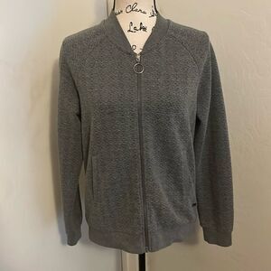 Sweaty Betty Gray Textured Zipper Hoodie Casual Athletic Athleisure Activewear